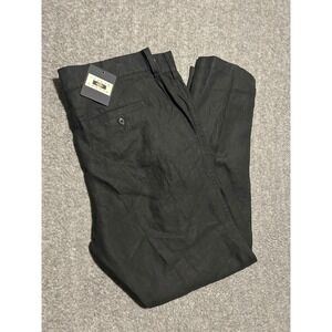 Joseph abboud 100% linen pants mens black trousers new size 40X32
